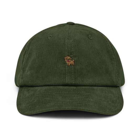 Bobby - Brown Pug (Corduroy Hat)